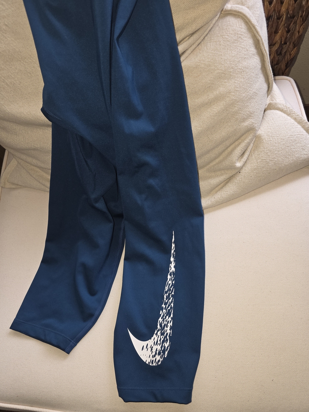Nike Blue Dri-FIT Leggings with White Swoosh